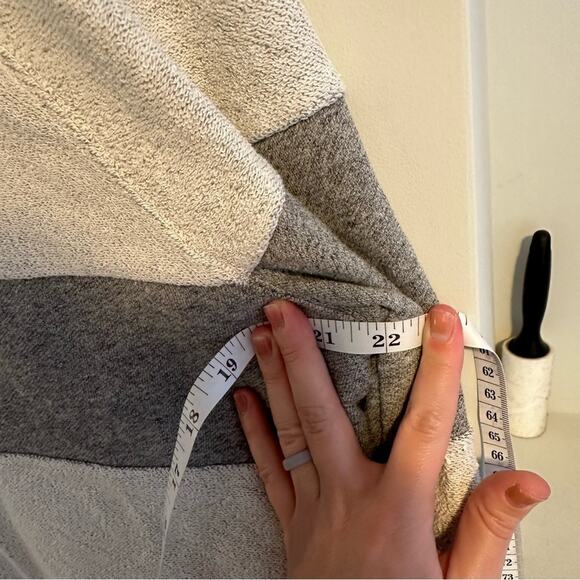 THE GREAT. Textured Striped Crewneck Cotton Sweatshirt Small - Picture 6 of 11